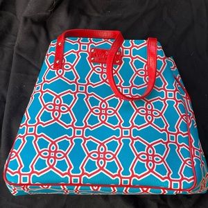 kate spade Moroccan Tile Tote Bag in Blue and Red